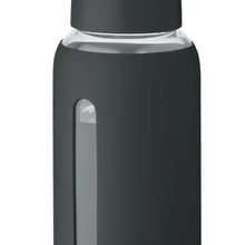 Botella de borosilicato con funda de silicona 600 ml Negro