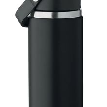 Botella doble pared 500 ml con pajita Negro