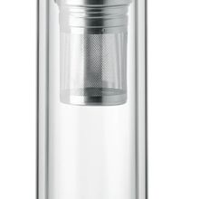 Botella Vidrio Doble Pared e Infusor Transparente