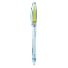 Bolígrafo marcador 2 en 1 translúcido Amarillo Tinta Azul