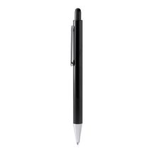 Bolígrafo de aluminio con puntero Negro Tinta Azul