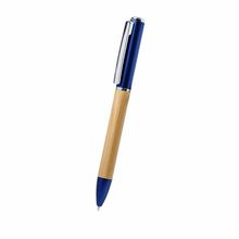 Bolígrafo linterna giratorio bambú Azul