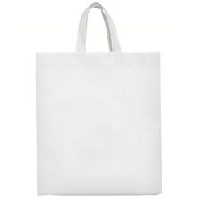 Bolsa non woven con fuelle y asa corta Blanco 40X35X12Cm