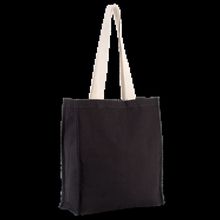 Bolsa de algodón con fuelle Black