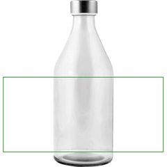 Botella Cristal 1L Tapa Acero | Frontal | 250 x 110