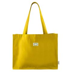 Bolsa con asas largas de algodón reciclado | Etiqueta | 30 x 20