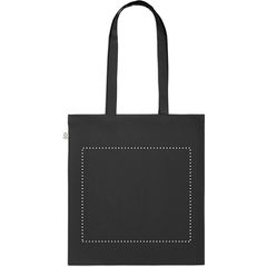 Bolsa de colores de algodón reciclado asas largas | Trasero | 300 x 260