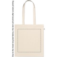 Bolsa de algodón reciclado con asas largas | Frontal | 300 x 300