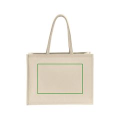 Bolsa de compra de algodón con asas largas y laminado | Trasera | 300 x 200