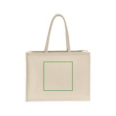 Bolsa de compra de algodón con asas largas y laminado | Trasera | 200 x 200