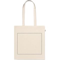 Bolsa de algodón reciclado con asas largas | Frontal | 300 x 260