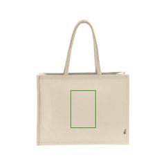 Bolsa de compra de algodón con asas largas y laminado | Frontal | 120 x 180
