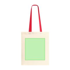 Bolsa feria de algodón 100% con asas largas de color | Centrado cara A | 265 x 240