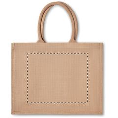 Bolsa de compra ecológica de yute e interior laminado | FRONT EMBROIDERY | 280 x 230