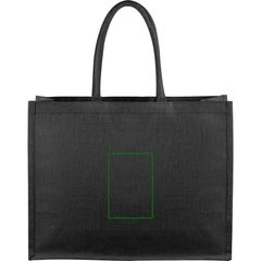 Bolsa Juco Negra 290g Laminada Asas Algodón | Frontal | 95 x 140