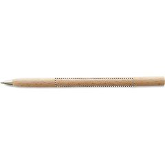 Bolígrafo fino de madera y tinta negra | BARREL R HANDED PAD | 70 x 7