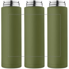 Botella doble pared 500 ml acero reciclado con pajita | Circunferencia | 160 x 130