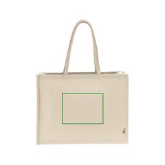 Bolsa de compra de algodón con asas largas y laminado | Frontal | 200 x 150