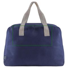 Bolsa de algodón reciclado azul | Trasera | 280 x 140