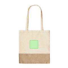 Bolsa ecológica resistente de algodón y yute | Centrado Cara A o B | 100 x 100