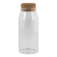 Botella Borosilicato 600ml y Tapón de Corcho | Frontal | 200 x 80
