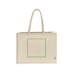 Bolsa de compra de algodón con asas largas y laminado | Frontal | 200 x 200