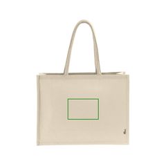 Bolsa de compra de algodón con asas largas y laminado | Frontal | 150 x 100