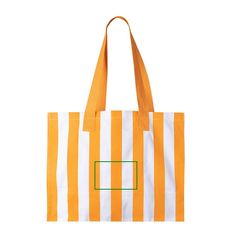 Bolsa a rayas de algodón reciclado | Frontal | 140 x 95