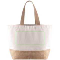Bolsa de algodón reciclado con base de yute | Frontal bolsa | 300 x 140
