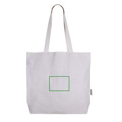 Bolsa de algodón con asas largas y bolsillo interior | Frontal | 140 x 95