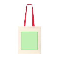Bolsa feria de algodón 100% con asas largas de color | Centrado cara B | 240 x 265