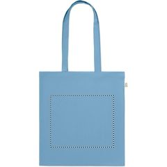 Bolsa de colores de algodón reciclado asas largas | EMBROIDERY | 280 x 230