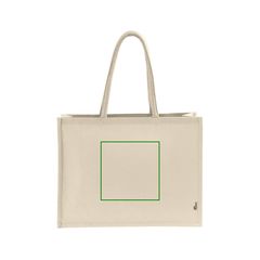 Bolsa de compra de algodón con asas largas y laminado | Frontal | 180 x 180