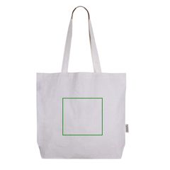 Bolsa de algodón con asas largas y bolsillo interior | Frontal | 200 x 150