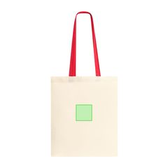 Bolsa feria de algodón 100% con asas largas de color | Parte superior cara A | 80 x 80