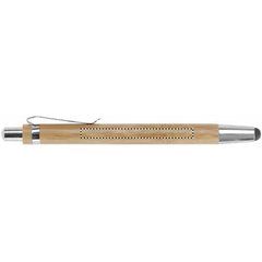Bolígrafo de bambú ecológico y metal con puntero táctil | Lateral Izquierdo