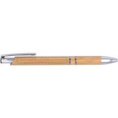 Bolígrafo de bambú ecológico con pulsador y detalles cromados | CLIP LEFT HANDED