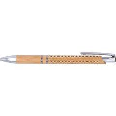 Bolígrafo de bambú ecológico con pulsador y detalles cromados | CLIP RIGHT HANDED