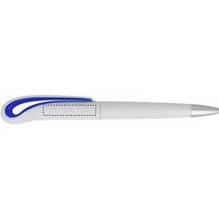 Bolígrafo blanco con amplio clip de cuello cisne bicolor | Junto al Clip en la izquierda