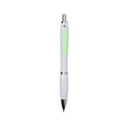 Bolígrafo blanco antibacteriano con pulsador y cómoda empuñadura | Area 3 | 50 x 6