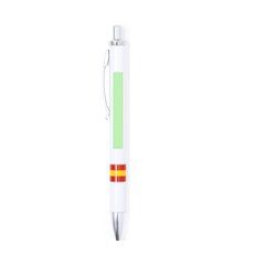 Bolígrafo blanco con bandera de España | Area 1 | 50 x 6
