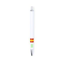 Bolígrafo blanco con bandera de España | Area 7 | 10 x 6