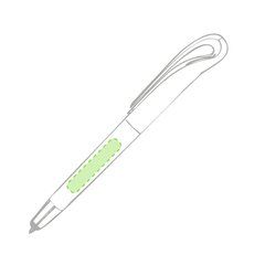 Bolígrafo blanco con puntero táctil y amplio clip bicolor | En el cuerpo cara A | 40 x 6