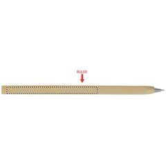 Bolígrafo madera cuadrado con regla de 14cm. | Derecha