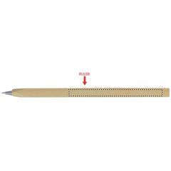 Bolígrafo madera cuadrado con regla de 14cm. | Izquierda