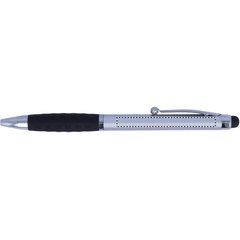 Bolígrafo plateado con cómoda empuñadura y puntero negros | BARREL RH | 55 x 5