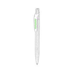 Bolígrafo pulsador con amplio clip y diseño de rombos | En el cuerpo del bolígrafo | 50 x 6