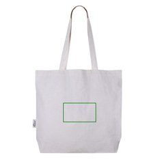 Bolsa de algodón con asas largas y bolsillo interior | Trasera | 150 x 100