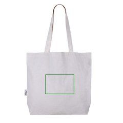 Bolsa de algodón con asas largas y bolsillo interior | Trasera | 200 x 120
