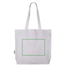 Bolsa de algodón con asas largas y bolsillo interior | Trasera | 280 x 200